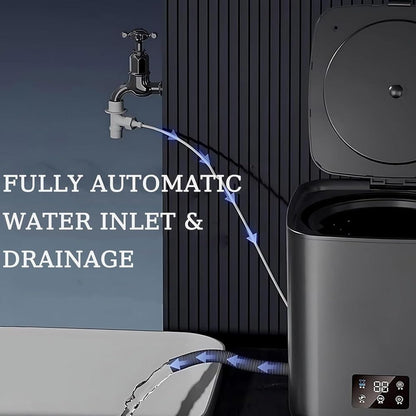 10 Litres Fully Automatic Washing Machine, 4-in-1 Mini Washers with Automatic Cleaning, LCD Touch Control and 4 Speed Settings - QUORE