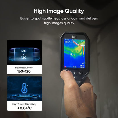 HIKMICRO B1L 160 x 120 IR resolutie warmtebeeldcamera met wifi, 25 Hz, 3,2 inch LCD-display, draagbare infrarood warmtebeeldcamera 19200 pixels met alarm voor hoge temperatuur