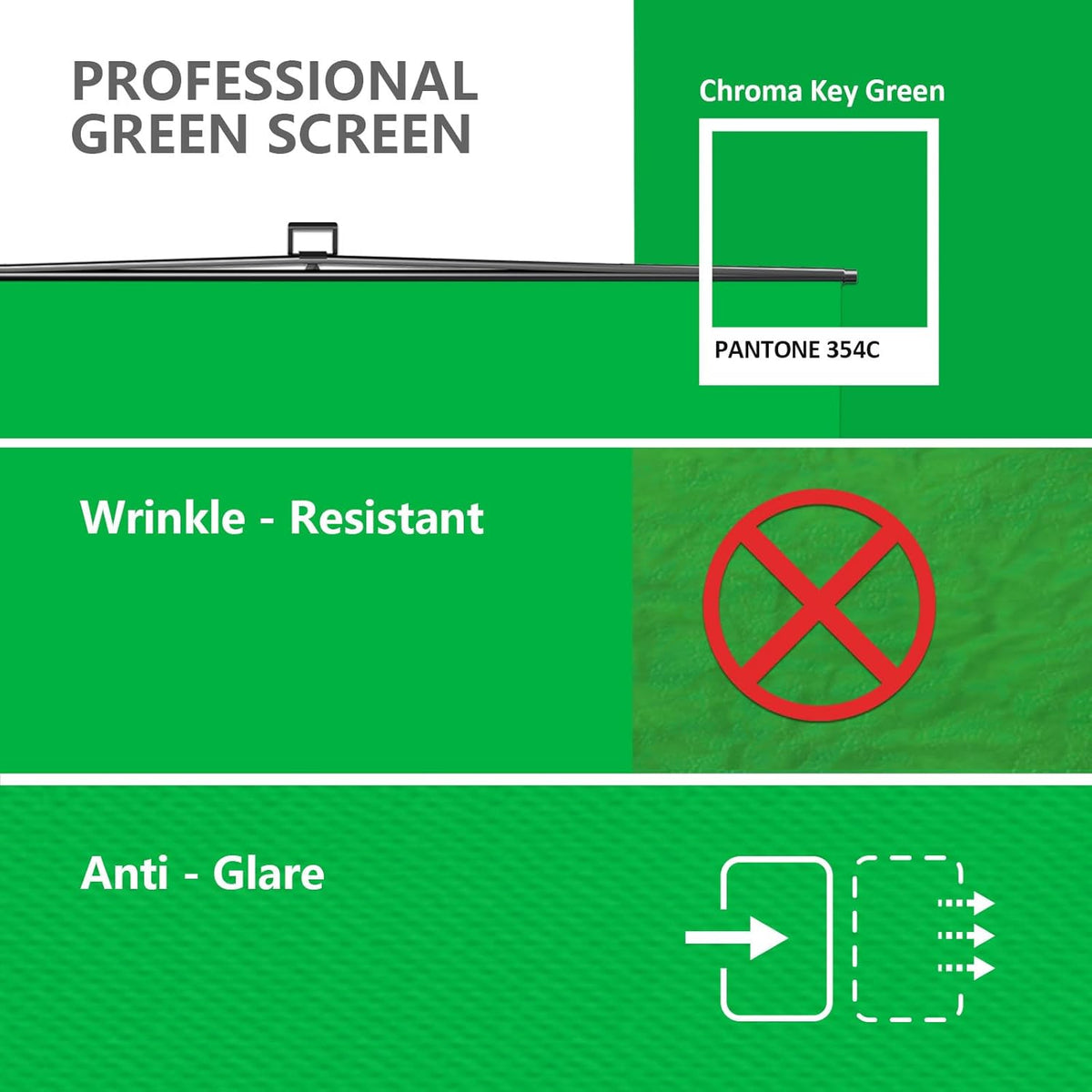 【Bredere stijl】 RAUBAY 200 x 200 CM groot opvouwbaar groen scherm achtergrond draagbaar intrekbaar Chroma Key paneel fotoachtergrond met standaard voor videoconferentie, fotostudio, streaming