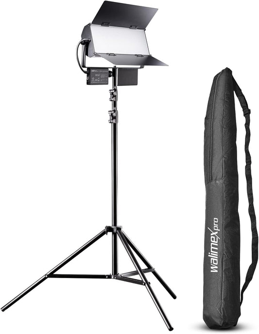 LED Paneellamp Set – Bi-Color Paneellamp – Studiolamp – Videolamp – Fotolamp – 65W, 6000 Lumen, Dimbaar – Lampstatief Tot 260 Cm Met Tas