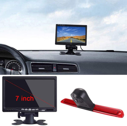 12 mm lens, CMOS-achteruitrijcamera + 7 inch TFT-lcd-scherm, automonitor, remlicht, auto, dak, achteruitrijcamera voor Van dakcamera, Mercedes Benz, Sprinter W906/VW Crafter Caravelle 2007-2015
