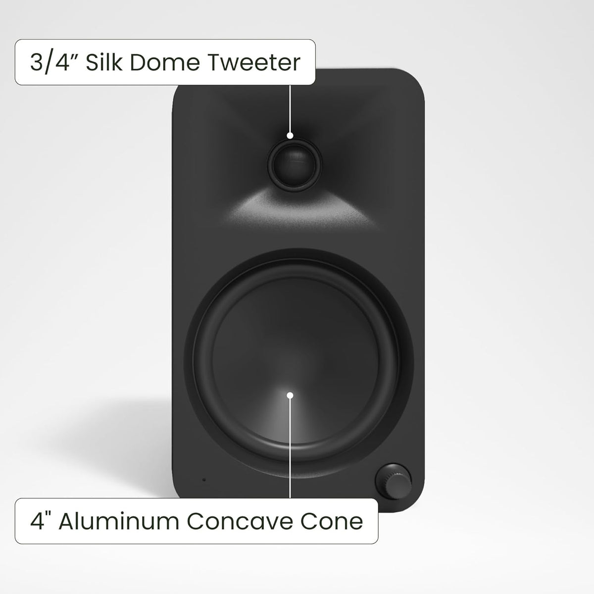 Kanto ORA4 140W Powered Reference Speakers with Bluetooth 5.0 and USB-C Input | 4” Woofers | Bi-Amplified | Reference Quality Sound | Pair | Black