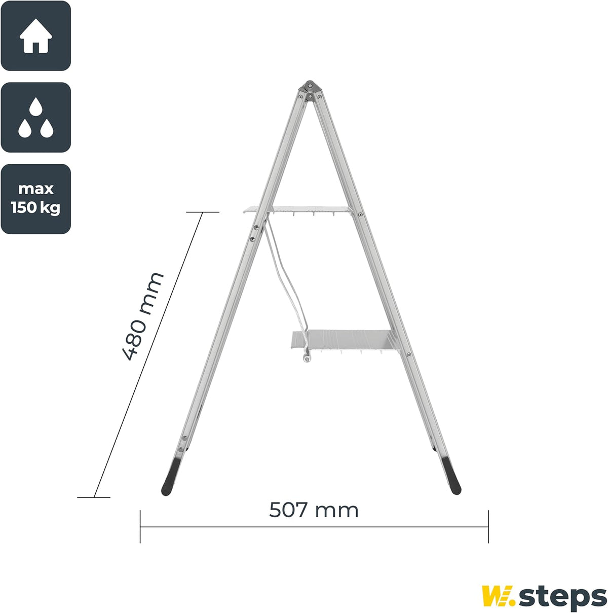 Hultafors 728142 Step Ladder Vikingstep MIDI, Zilver