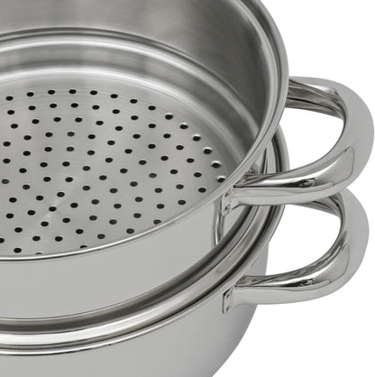 Stoompan 1 Mand – Stoomkoker – Stoomkookpan – Stoommand – Stoomset – 18/10 Roestvrij Staal – Geschikt Voor Alle Warmtebronnen Incl. Inductie