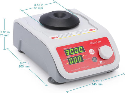 Digitale Vortex Mixer – Vortexer – Labmixer – Samplemixer – Laboratoriummixer – 200-3000 Tpm – Digitale Weergave Van Snelheid En Tijd