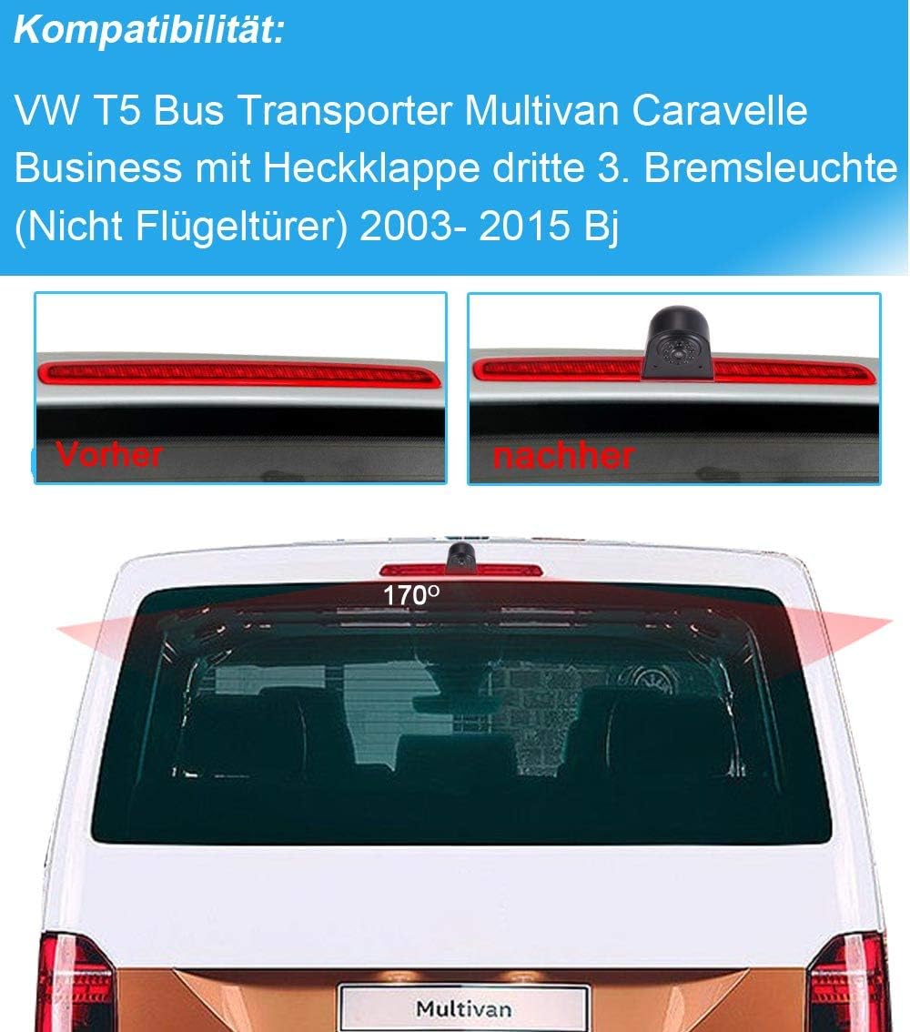 Achteruitrijcamera voor VW T5., Model 3 = camera + 4,3" screen
