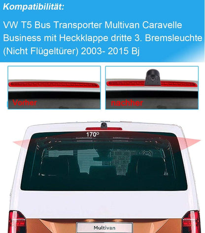 Achteruitrijcamera voor VW T5., Model 3 = camera + 4,3" screen