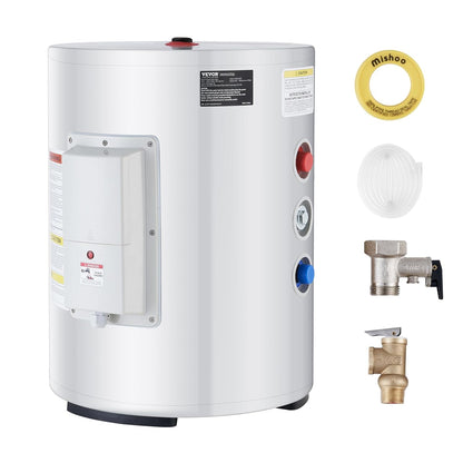 VEVOR Elektrische doorstroomboiler, 1,6 kW, doorstroomboiler met tank van 40 l, met led-display, bediening met knop, waterdichte zijaansluiting, IPX4 waterdichte zijaansluiting, on-demand verwarming