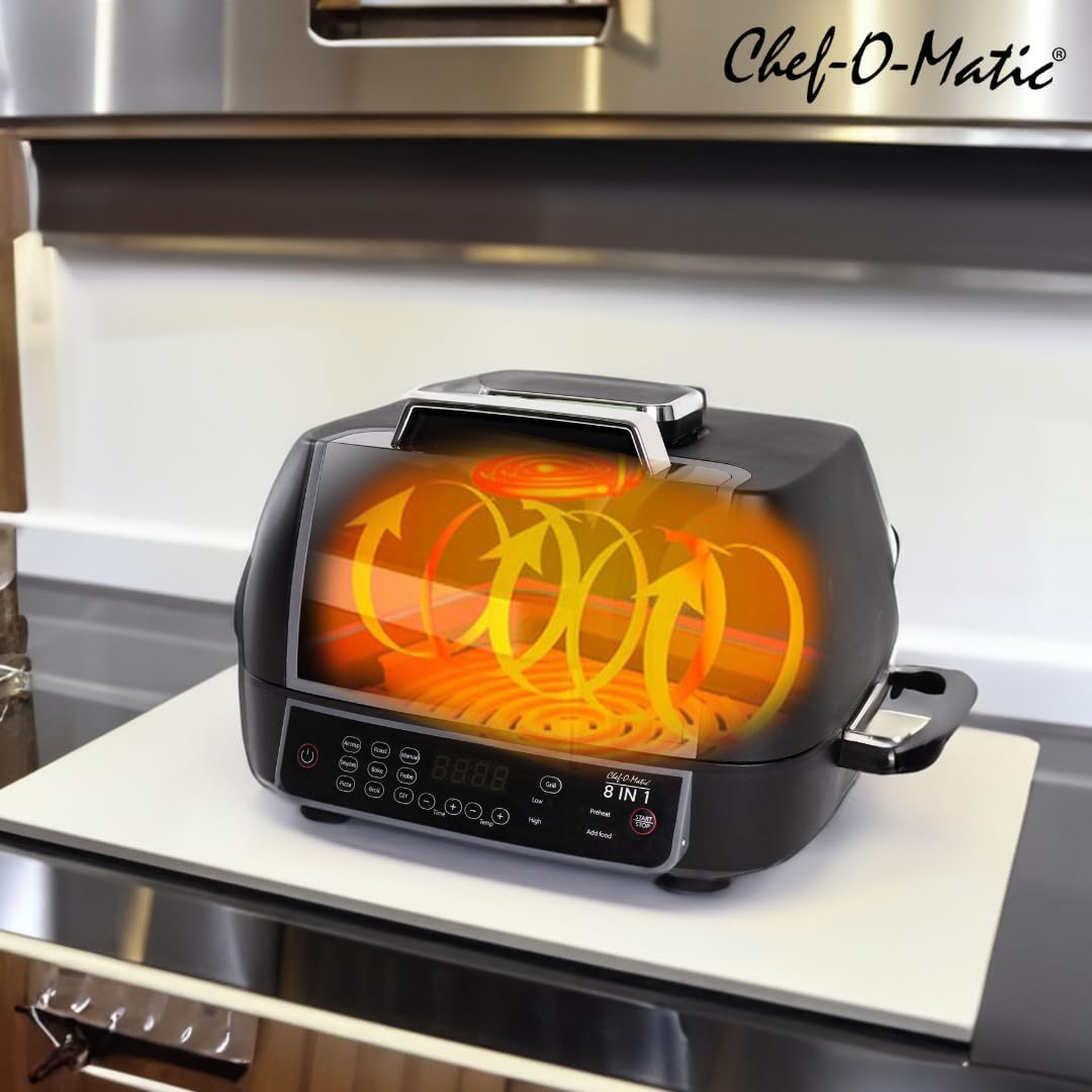 STARLYF 8-in-1 Airfryer Oven met Grill en Bakplaat – Digitale Heteluchtfriteuse met Luchtcirculatie Technologie – Multifunctioneel, Instelbare Temperatuur, Automatische Uitschakeling – Officiële Garan