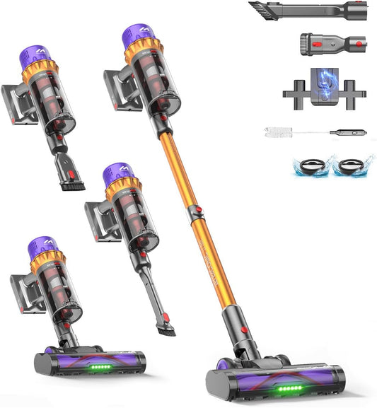 Steelstofzuiger – Draadloze Stofzuiger – Snoerloze Stofzuiger – Handstofzuiger – Kruimeldief – 50 kPa Zuigkracht – 80 Minuten Batterijduur - QUORE