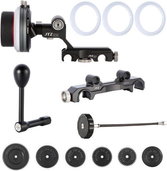 JTZ DP30 Cine Follow Focus Folge Focus Snelspanbevestiging / Quick Release 15 mm / 19 mm Kit voor FS700 C300 C500 BMCC URSA Mini A7M2 GH4 GH5 ARRI PL lenzen