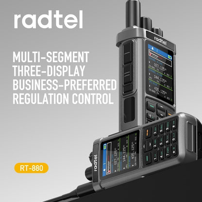 Radtel RT-880G GPS APRS 10 W Ham Radio Walkie Talkie Draagbare CB-radio 1024 kanalen HF SSB Rx met cross-band repeater, 6,5 cm kleurendisplay met programmeerkabel SW/MW-antenne