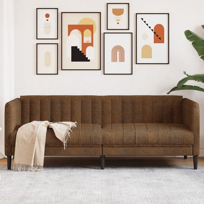 VidaXL Three Seater Sofa Fabric Brown - 3-Seat Sofa With Relax Function - QUORE