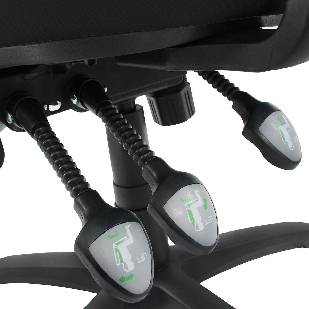 hjh OFFICE 760006 bureaustoel Impact PRO netstof zwart draaistoel met verstelbare rugleuning