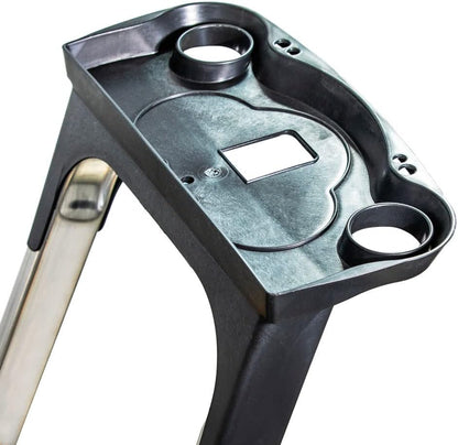 HOSTROM Veilige trapladder met 6 treden met hellingen, gereedschapshouder, inklapbaar, aluminium, platformhoogte 119 cm,