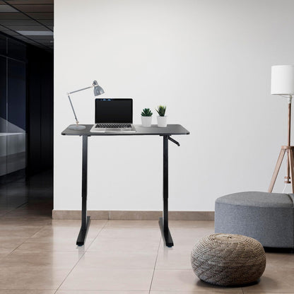 hjh OFFICE 802115 bureau in hoogte verstelbaar 120 x 60 cm Stand CR zwart computertafel handmatig verstelbaar