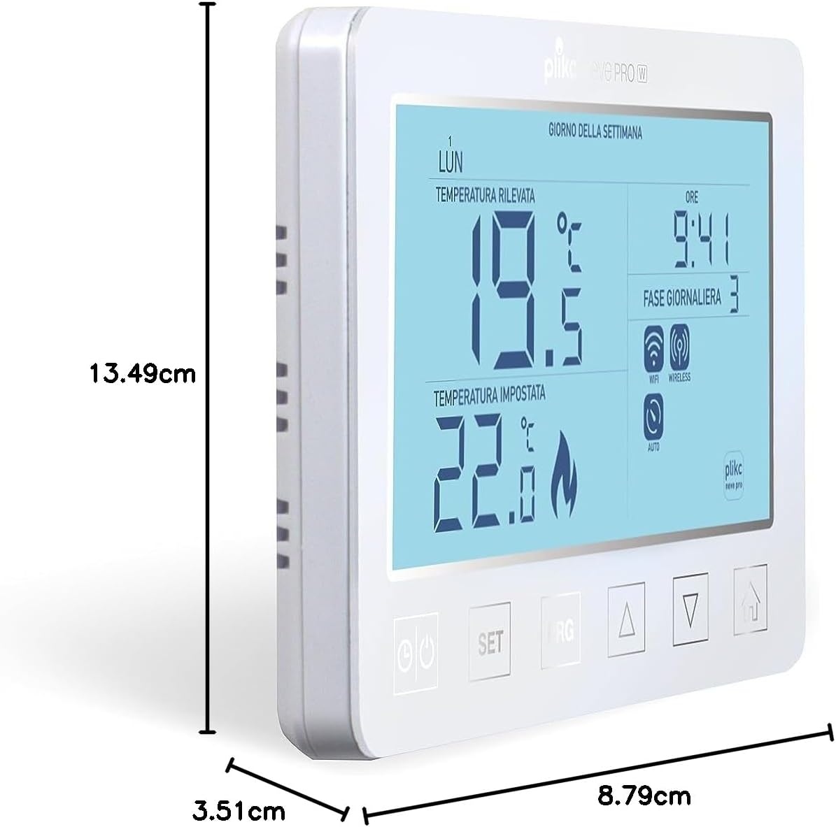 Digitale draadloze thermostaat met dual-band compatibel met Alexa - voeding 230 V - (Sneeuw PRO W)