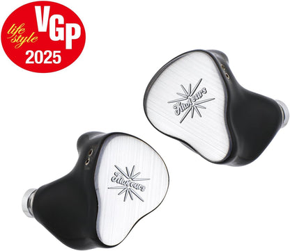 Hybride In-Ear Monitor – In-Ear Oordopjes – Bedrade Oortjes – IEM Oortjes – In-Ear Koptelefoon – Zilver – 2DD+2BA Hybride Driveropbouw – Afneembare 2-Pins Kabel