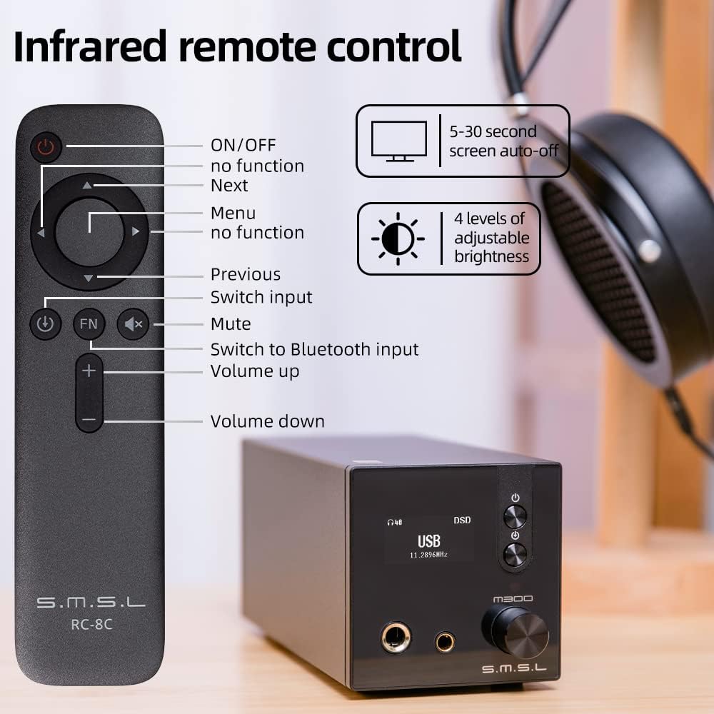 HiFi DAC Hoofdtelefoonversterker – Koptelefoonversterker – Voorversterker – Audio Converter – MQA & DSD256 – USB/Optisch/Coaxiaal/Bluetooth 5.0 met Gebalanceerde XLR-uitgang