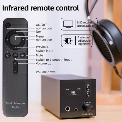 HiFi DAC Hoofdtelefoonversterker – Koptelefoonversterker – Voorversterker – Audio Converter – MQA & DSD256 – USB/Optisch/Coaxiaal/Bluetooth 5.0 met Gebalanceerde XLR-uitgang