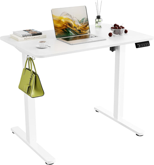 ERGOMAKER Height Adjustable Desk, 160 x 70 cm, Desk, Height Adjustable, Electric with Memory Function, Ergonomic Table, Height Adjustable, White