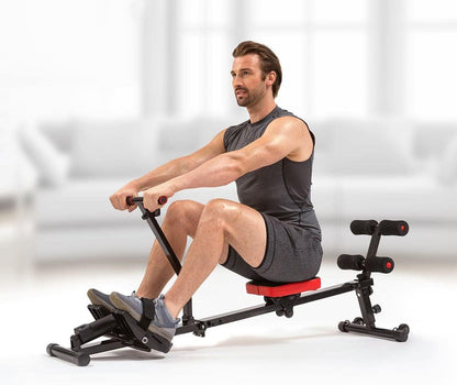 Kendox RowShaper - Rowing machine for home - Fitness device for cardio and strength training - Fitness Rowing device with LCD display for home training - Load capacity up to 120 kg - QUORE