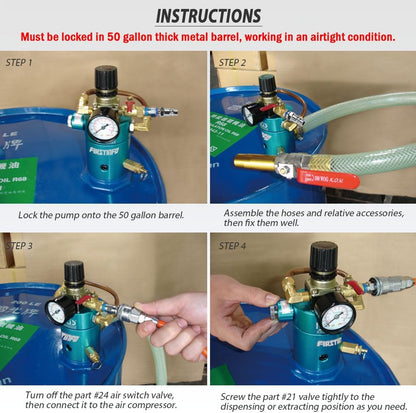 FIRSTINFO 2 Way Extract en Dispense High Flow 200 Liter/50 Gallon Tank pneumatische olie en vloeistof Extractor/Evacuator/Dispenser