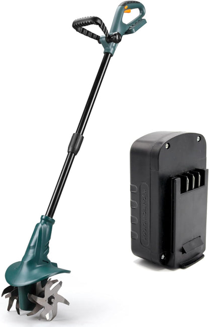 FISHTEC ® Accu-motorhak met lithiumbatterij 18 V, werkbreedte 20 cm, werkdiepte 8 cm, 4 frezen, ergonomische dubbele handgreep, inclusief accu en oplader