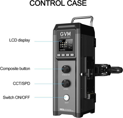 GVM Pro SD500B 500W led videolamp, studiolampen met Bowen montage, 61600lux/1m fotografieverlichtingsset, fotografiestudio LED verlichting met continue output met controller, CRI 97+, 2700-6800K