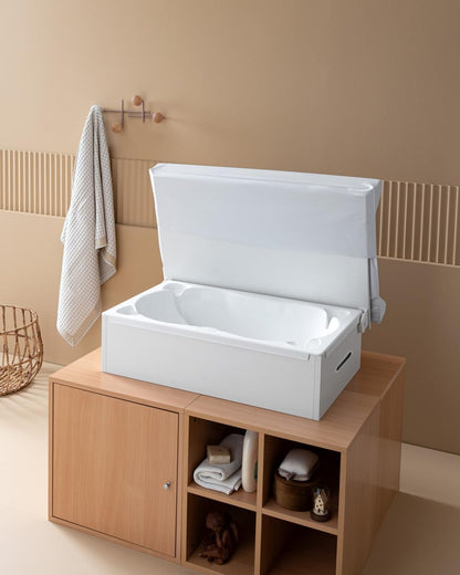 G.A. Baby Collection Badkuip met deksel en kussen, 80 x 50 x 29 cm, ergonomische vorm met antislip zitting, gemaakt in Italië