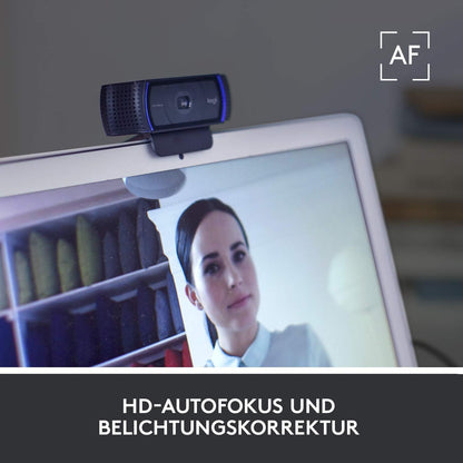 Sennheiser Profiel Streaming Set met USB Microfoon, 3m USB-C Kabel - Zwart (700100) & Logitech C920 HD Pro Webcam, full HD 1080p/30fps videogesprekken, zwart, 1 stuk