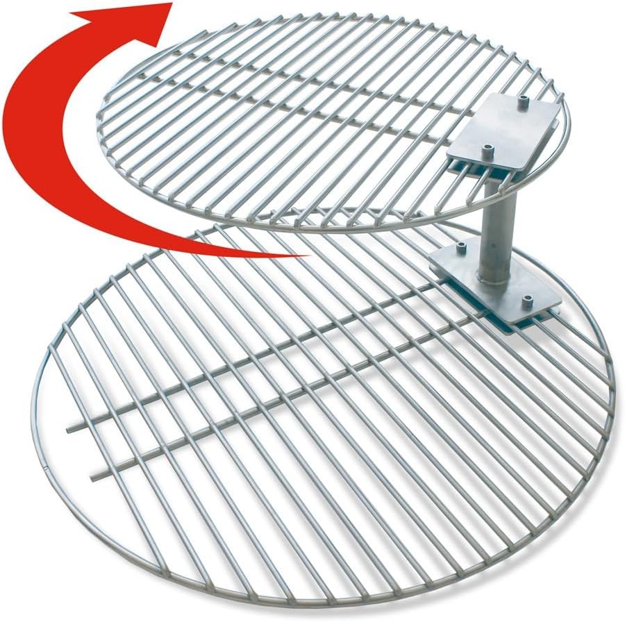 BBQ Plus Smokeware Grote Draaibare Grate Stacker Combo 40,6 cm rooster met 12,7 cm Stacker - Kamado Joe Classic/L Groen Ei (onderste rooster niet inbegrepen)