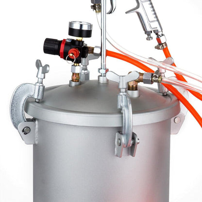 Verfspuit – Spuitpistool – Verfspuitmachine – Lakspuit – Drukspuit – 10L Metalen Drukvat – Veiligheidsklep en Drukregelaar