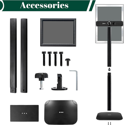 A3-displaystandaard – Posterstandaard – Bordstandaard – Menustandaard – Welkomstbordhouder – Set van 3 Stuks, Zwart – Verzwaarde Basis van 2,6 kg – Verstelbare Kijkhoek 180°/360°