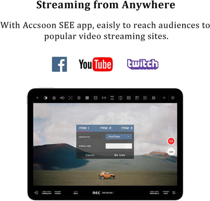 Accsoon SeeMo HDMI naar USB C Video Capture Adapter voor iPhone en, ondersteunt 1080P 60FPS Video & Real-time bewaking/streaming/opname meiOS 12.0 voor latere iPhone instelbaar-zwart