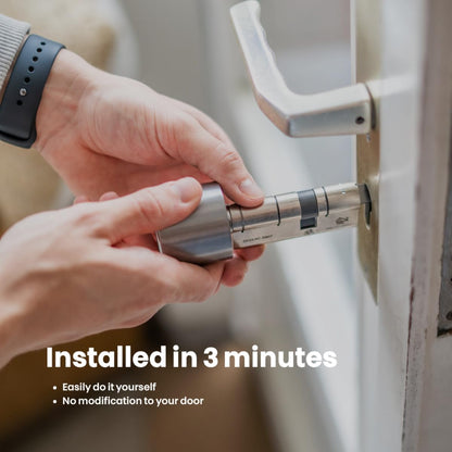 Bold SX33 Smart Lock cilinder, intelligent deurslot zonder sleutel, Bluetooth en wifi, eenvoudige installatie, app-bediening, zwart