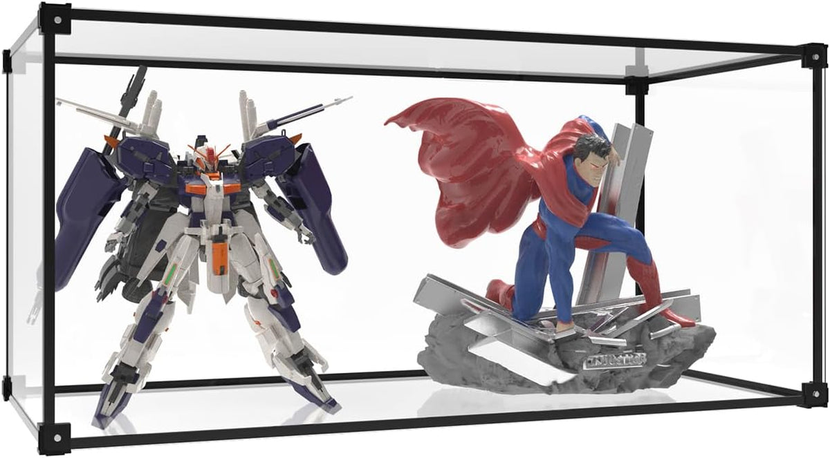 Acrylvitrine, transparante stapelvitrine, verzamelvitrine, stofdicht, zelfmontage met deur, voor speelgoedfiguren, modelauto's die figuren verzamelen (55 x 30 x 35 cm)