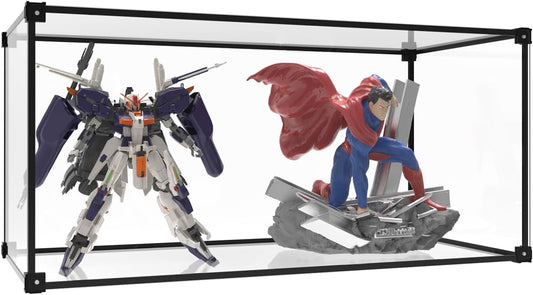 Acrylvitrine, transparante stapelvitrine, verzamelvitrine, stofdicht, zelfmontage met deur, voor speelgoedfiguren, modelauto's die figuren verzamelen (55 x 30 x 35 cm)