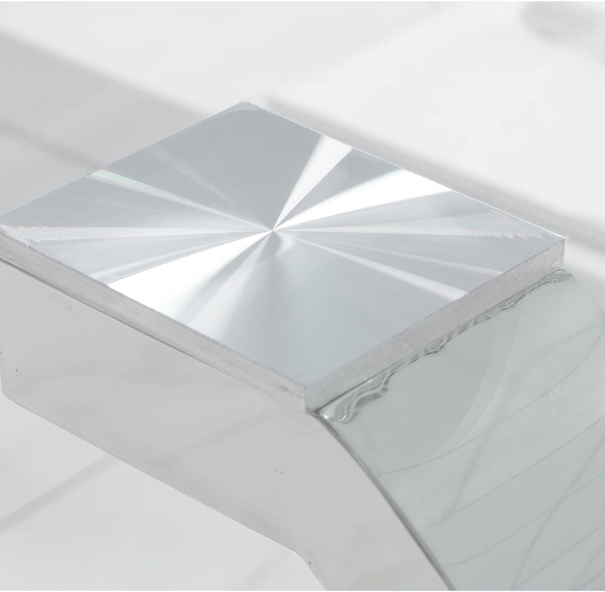 DRW Rechthoekige eettafel van metaal en glas in transparant en chroom 160 x 90 x 75 cm