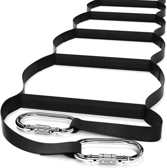 ISOP noodladder 5 m 1 verdieping | inclusief karabijnhaken - licht en duurzaam tot 250 kg | noodvoorzieningen | ladder om omhoog te klimmen | reddingsladder voor kinderen en volwassenen