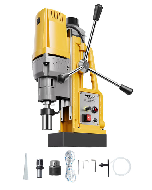 VEVOR Magnetic Drill Motor 1400 W Electric Column Drill 13000 N Drill Diameter 50 mm Variable Speed 0 to 750 rpm Drill for Metal Surfaces