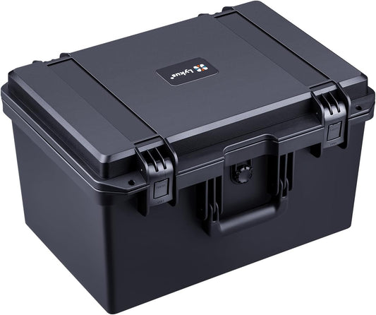 Lykus HC-4430 Harde koffer, waterdicht, met aanpasbaar schuim, binnenmaat 44 x 29 x 26,5 cm, geschikt voor elektronica en meer