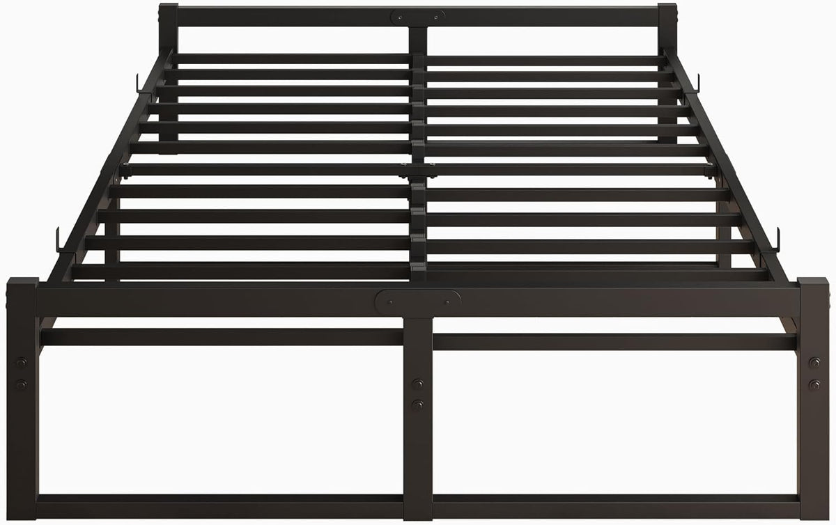 Kingsize Metalen Bed Frame Platform met Matrasbasis 27cm Onderbed Opslag Stalen Ondersteuning Geluidsbestendig 150x200cm