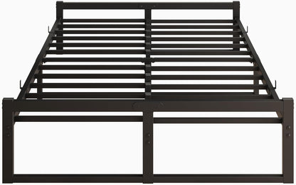 Kingsize Metalen Bed Frame Platform met Matrasbasis 27cm Onderbed Opslag Stalen Ondersteuning Geluidsbestendig 150x200cm