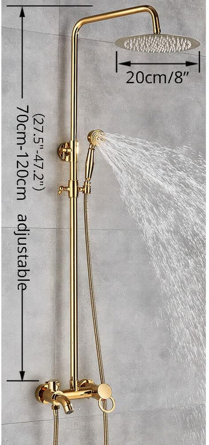 Shower Faucet Shower Panel Hand Shower Rainfall Shower Set Bathroom Shower System Shower Rod Set Mixer Tap Shower Head Adjustable Stainless Steel With Overhead Shower Antique - QUORE