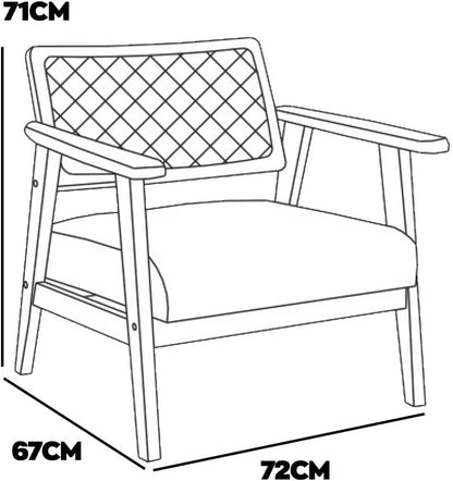 FRANKYSTAR Boca chair made of parawood solid wood with polyrattan cushions and corduroy seat