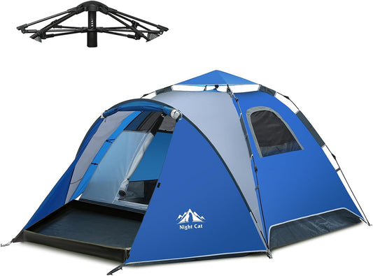 Night Cat Pop Up Tent voor 3 4 Personen: Waterdichte Kampeertent Eenvoudig Op Te Zetten voor Familie festivals Kampeer Picknicks in Tuin Achtertuin Park