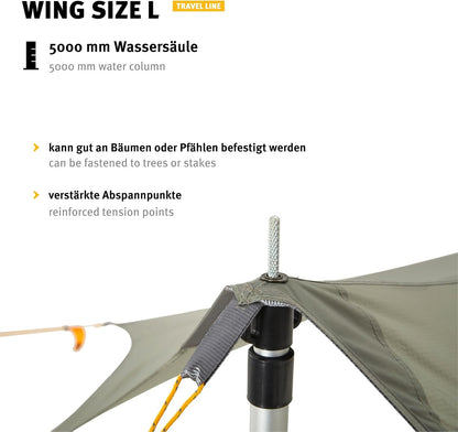 Wechsel Tents Wing L – Stevige Waterdichte Canvas Luifel voor Tenten en Hangmatten - Travel Line