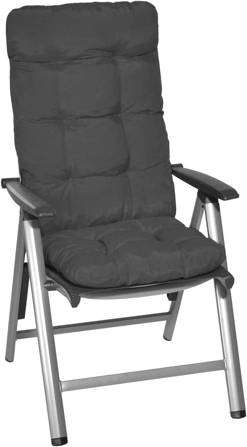 Beautissu Tuinkussen Set van 4 120x50x8cm Flair HL Zitkussen Hoge Rug Kussen Tuin Meubelen Kussen voor Tuinstoelen Rugkussen Grafietgrijs