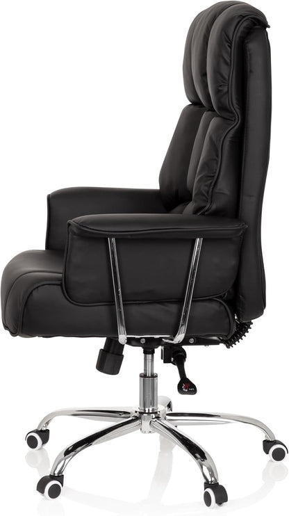 hjh OFFICE 706814 XXL managersstoel Commander kunstleer zwart bureaustoel dik gevoerd, kantelfunctie, hoge rugleuning, zwart 2